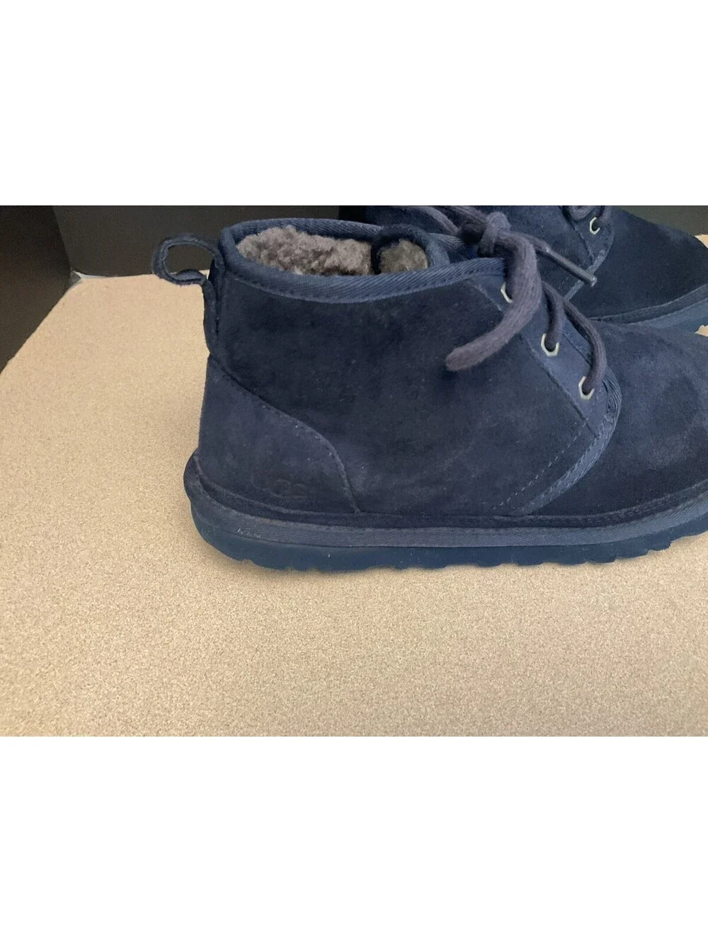 Mens UGG Neumel Deep Ocean Blue Fur Lined Chukka Boots. Size 9. Nice Boots!!!